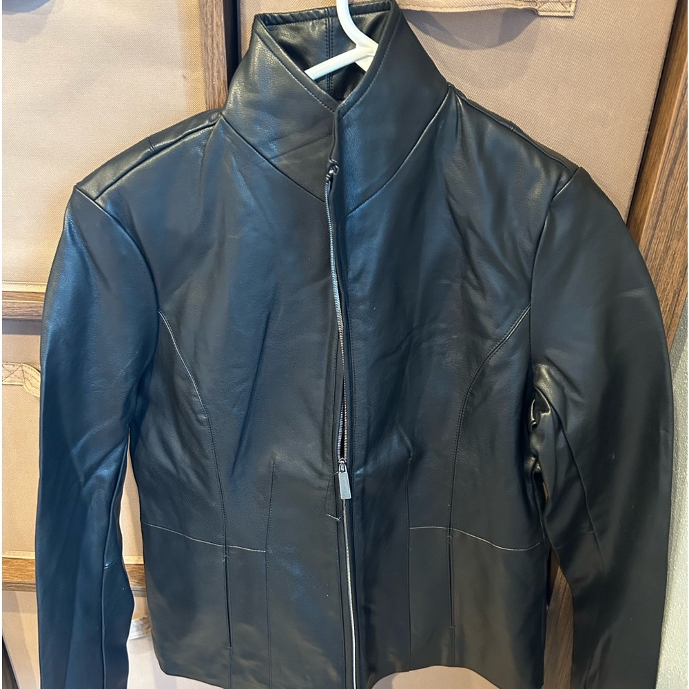 NWT Kenneth Cole Vegan Leather ( faux ) black jacket back to school